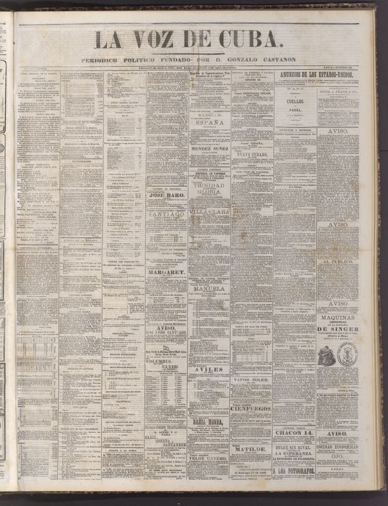 Miniatura de La Voz de Cuba: diario conservador del 27 de abril de 1877