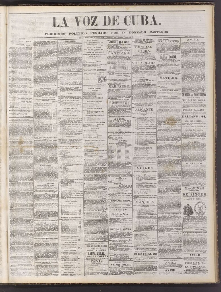 Miniatura de La Voz de Cuba: diario conservador del 28 de abril de 1877