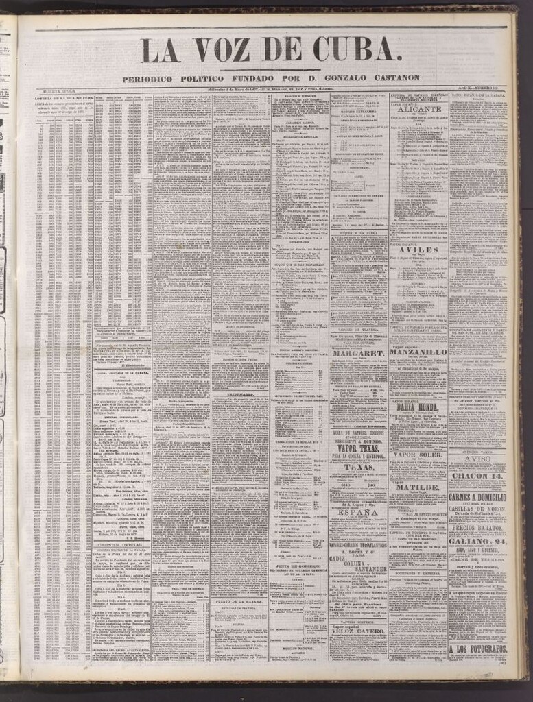 Miniatura de La Voz de Cuba: diario conservador del 2 de mayo de 1877