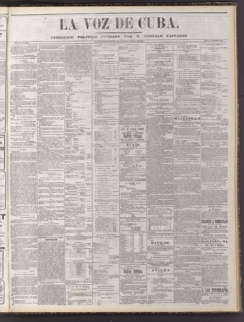 Miniatura de La Voz de Cuba: diario conservador del 3 de mayo de 1877