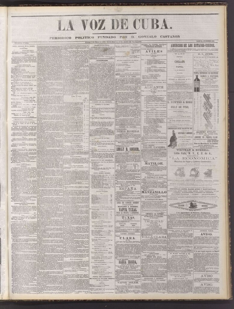 Miniatura de La Voz de Cuba: diario conservador del 4 de mayo de 1877