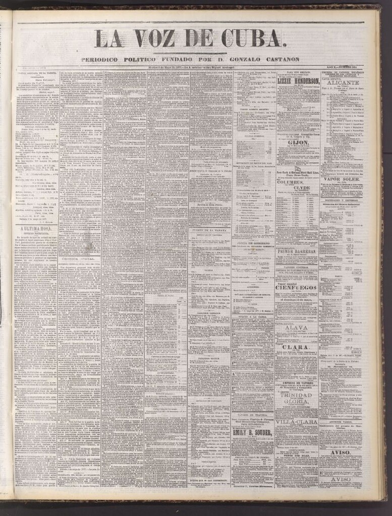 Miniatura de La Voz de Cuba: diario conservador del 8 de mayo de 1877
