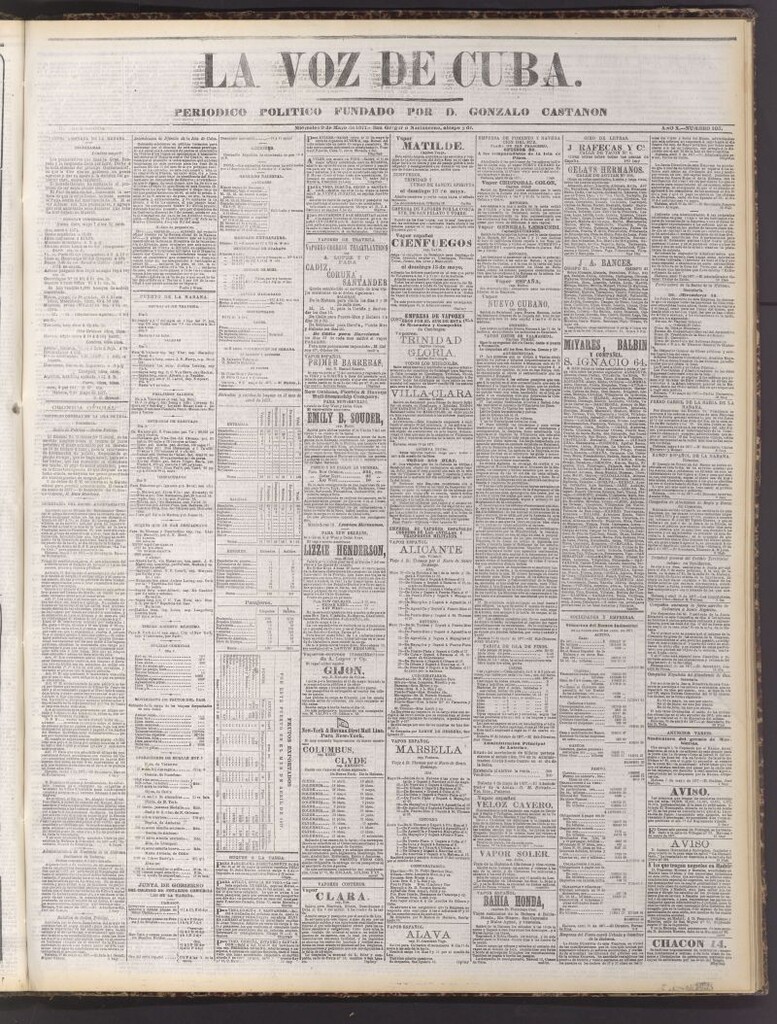 Miniatura de La Voz de Cuba: diario conservador del 9 de mayo de 1877