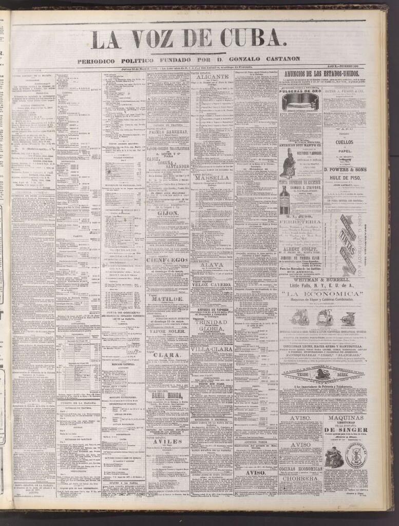 Miniatura de La Voz de Cuba: diario conservador del 10 de mayo de 1877