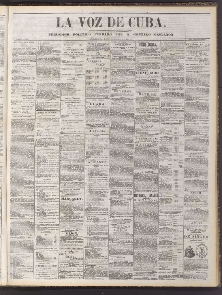 Miniatura de La Voz de Cuba: diario conservador del 12 de mayo de 1877