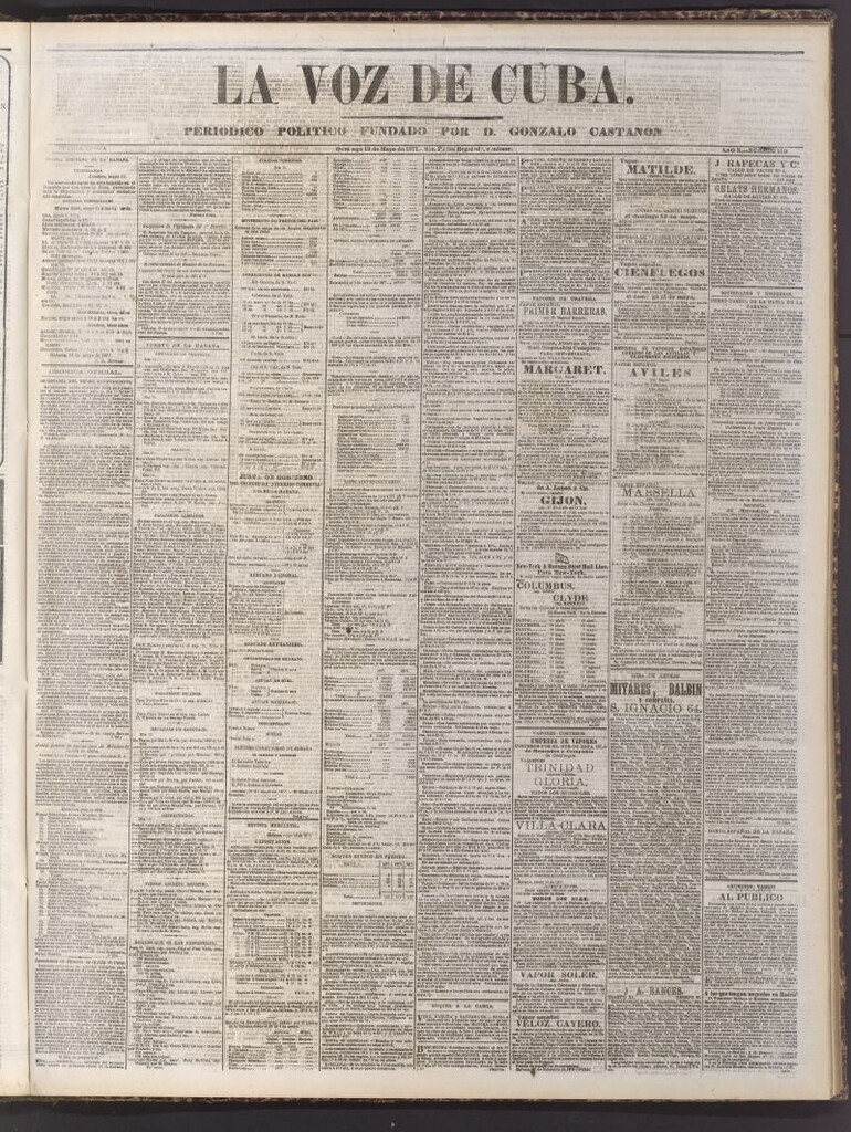 Miniatura de La Voz de Cuba: diario conservador del 13 de mayo de 1877