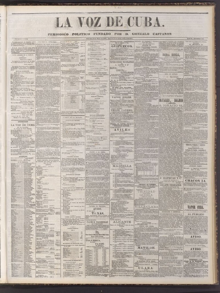 Miniatura de La Voz de Cuba: diario conservador del 18 de mayo de 1877