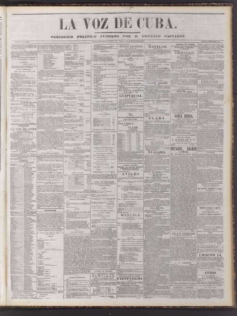 Miniatura de La Voz de Cuba: diario conservador del 24 de mayo de 1877