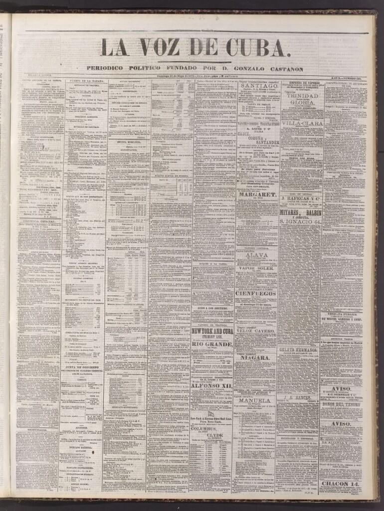 Miniatura de La Voz de Cuba: diario conservador del 27 de mayo de 1877