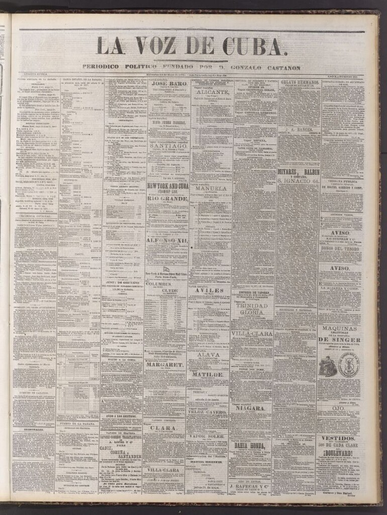 Miniatura de La Voz de Cuba: diario conservador del 30 de mayo de 1877