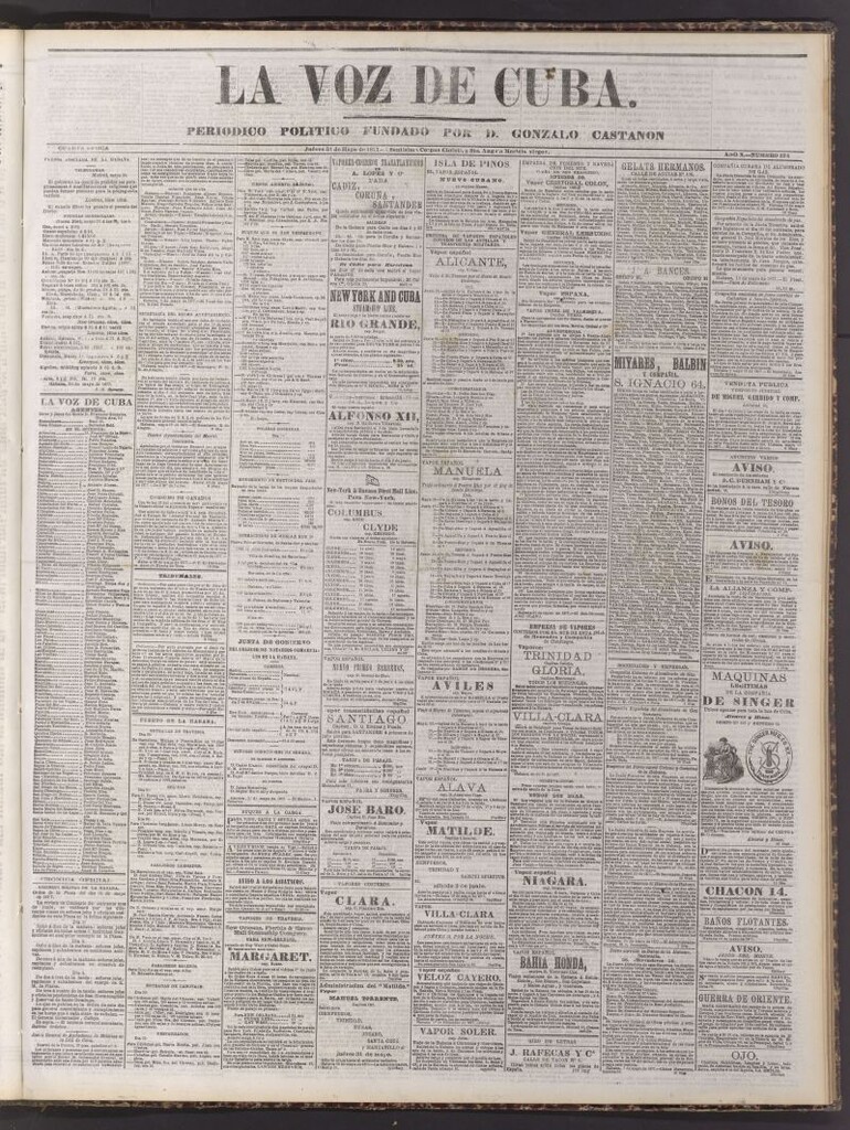 Miniatura de La Voz de Cuba: diario conservador del 31 de mayo de 1877