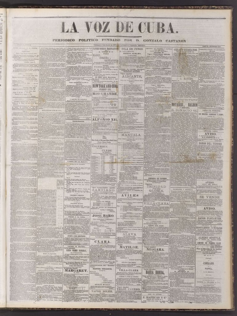 Miniatura de La Voz de Cuba: diario conservador del 1 de junio de 1877