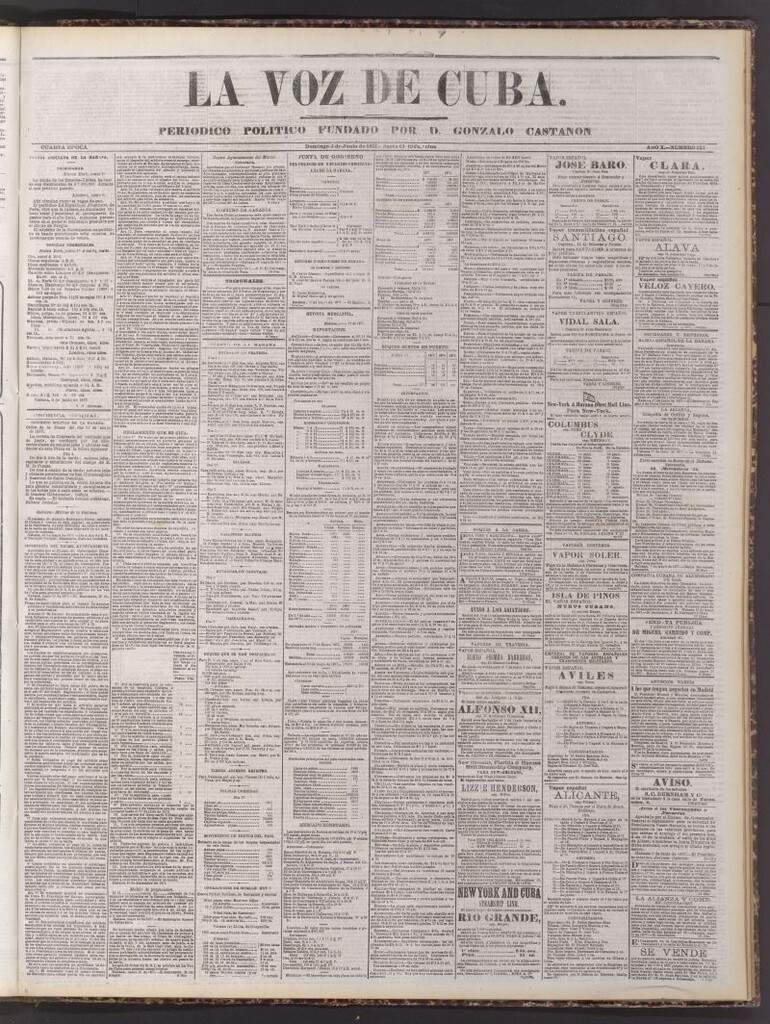 Miniatura de La Voz de Cuba: diario conservador del 3 de junio de 1877