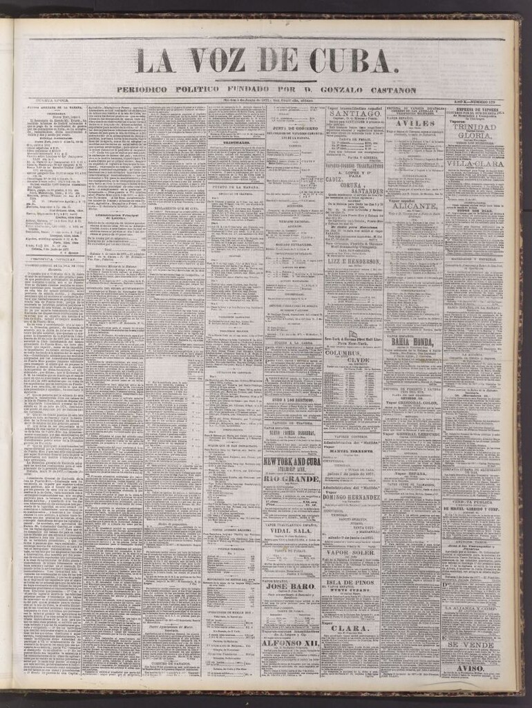 Miniatura de La Voz de Cuba: diario conservador del 5 de junio de 1877