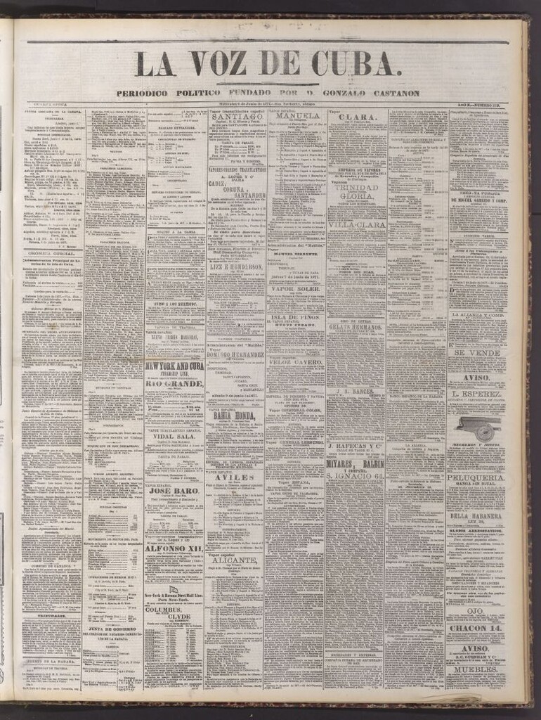 Miniatura de La Voz de Cuba: diario conservador del 6 de junio de 1877