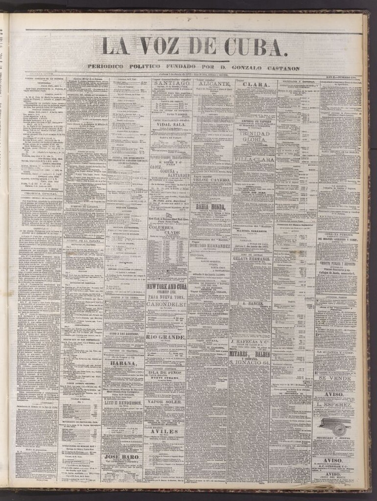 Miniatura de La Voz de Cuba: diario conservador del 7 de junio de 1877