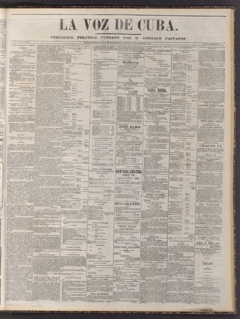 Miniatura de La Voz de Cuba: diario conservador del 8 de junio de 1877