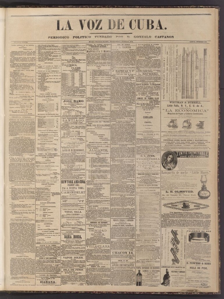 Miniatura de La Voz de Cuba: diario conservador del 9 de junio de 1877