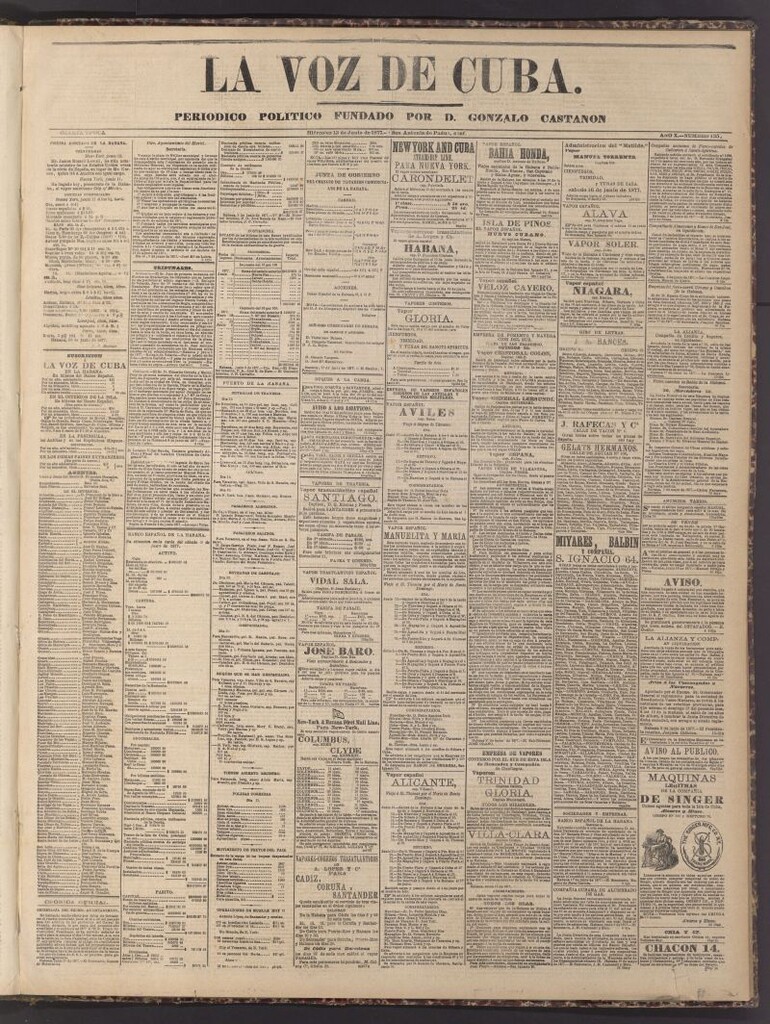 Miniatura de La Voz de Cuba: diario conservador del 13 de junio de 1877
