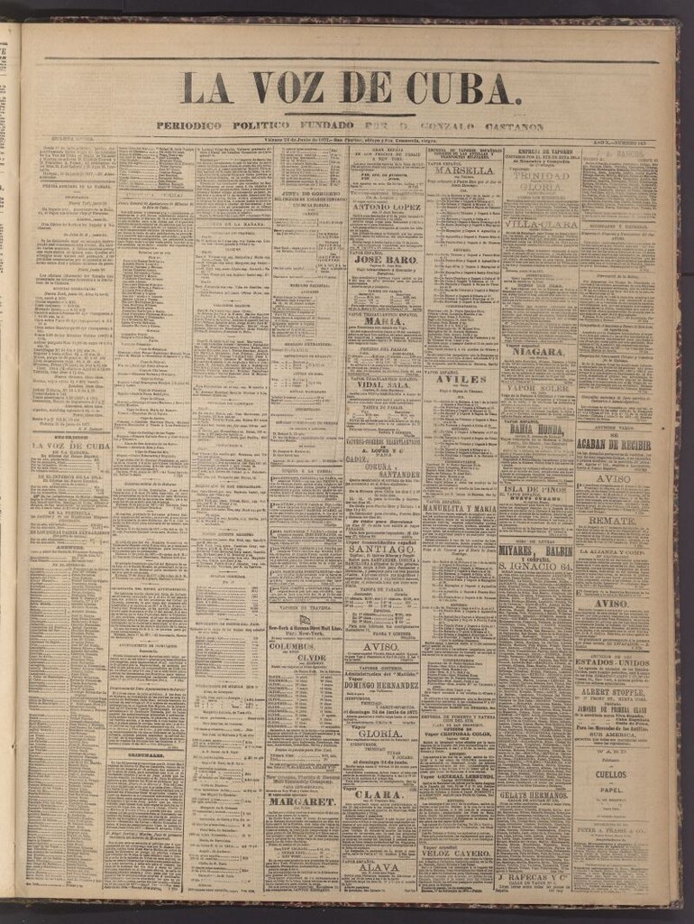 Miniatura de La Voz de Cuba: diario conservador del 22 de junio de 1877