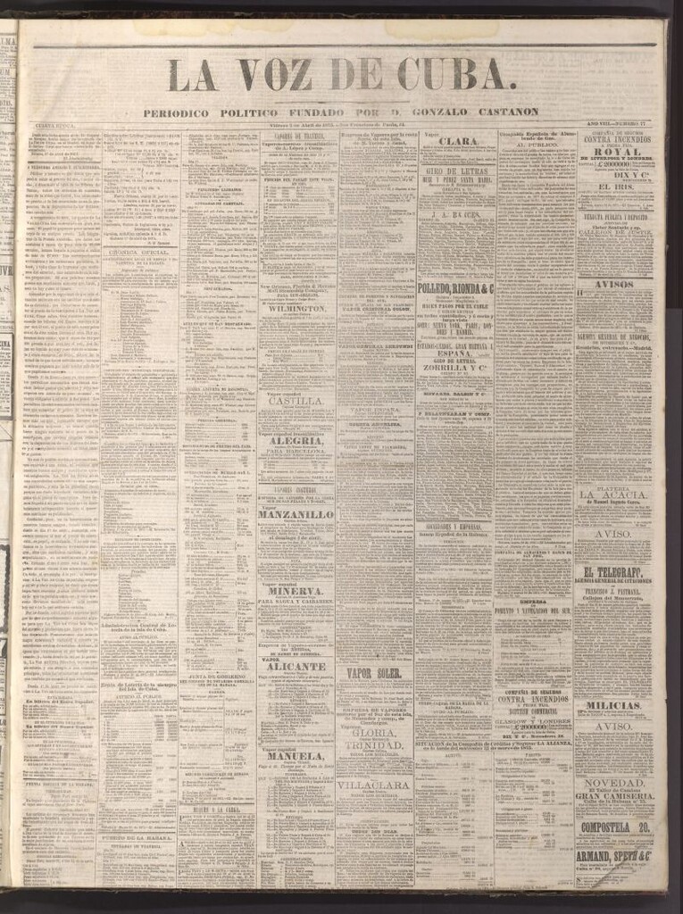 Miniatura de La Voz de Cuba: diario conservador del 2 de abril de 1875