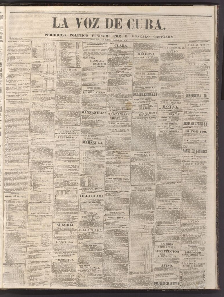 Miniatura de La Voz de Cuba: diario conservador del 17 de abril de 1875