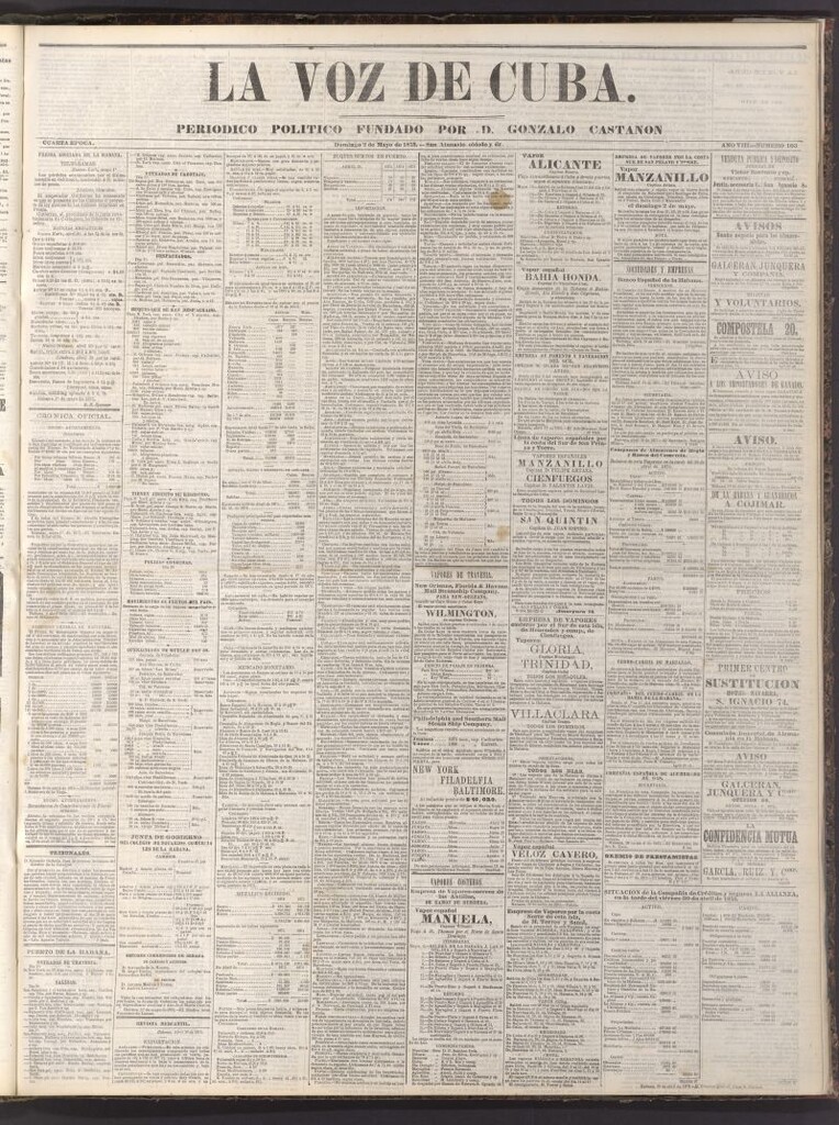 Miniatura de La Voz de Cuba: diario conservador del 2 de mayo de 1875