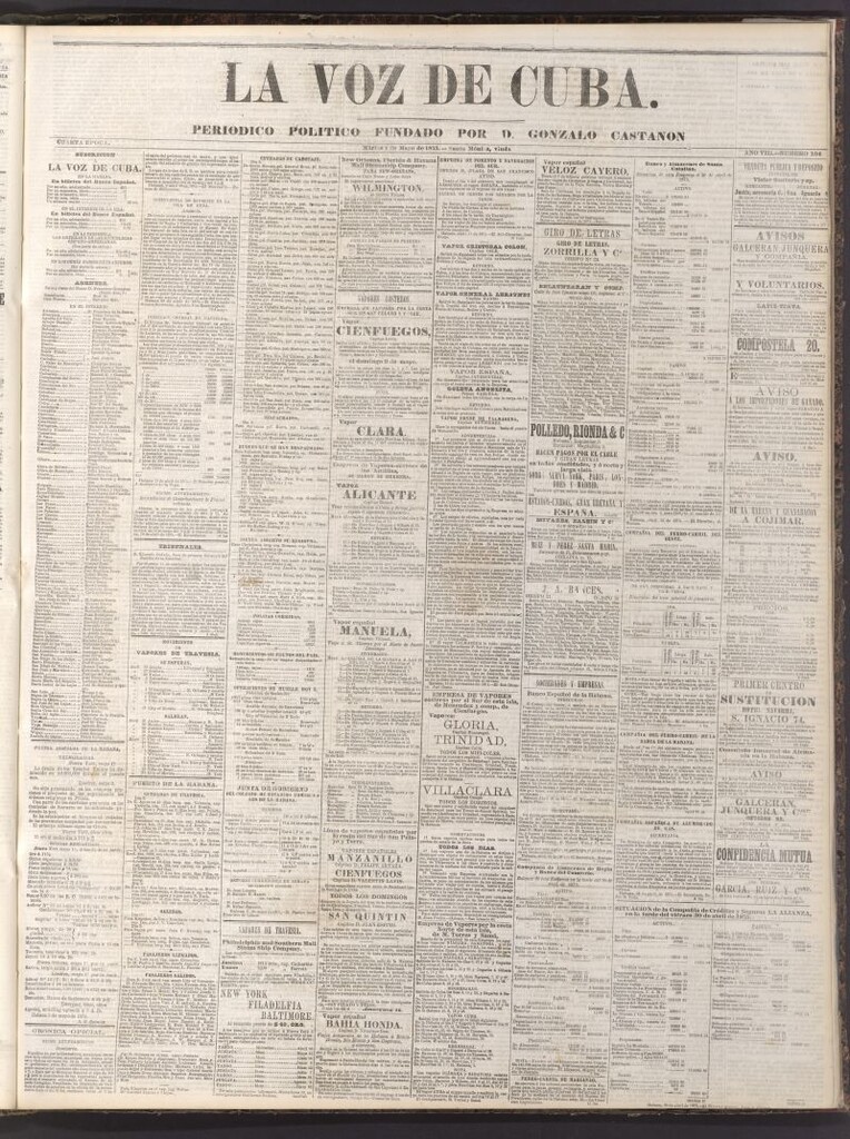 Miniatura de La Voz de Cuba: diario conservador del 4 de mayo de 1875