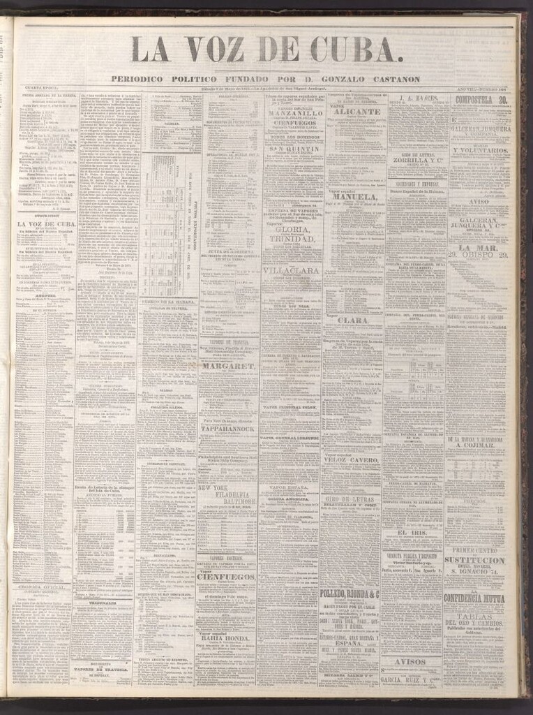Miniatura de La Voz de Cuba: diario conservador del 8 de mayo de 1875