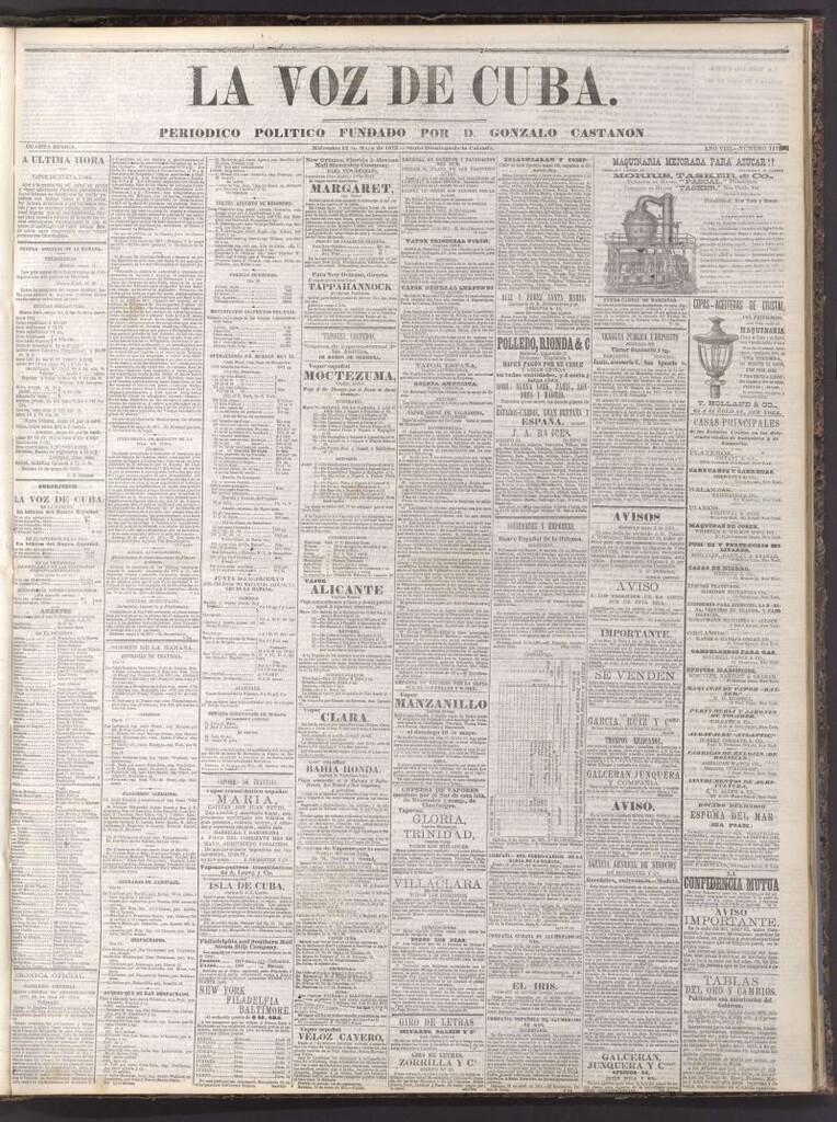 Miniatura de La Voz de Cuba: diario conservador del 12 de mayo de 1875