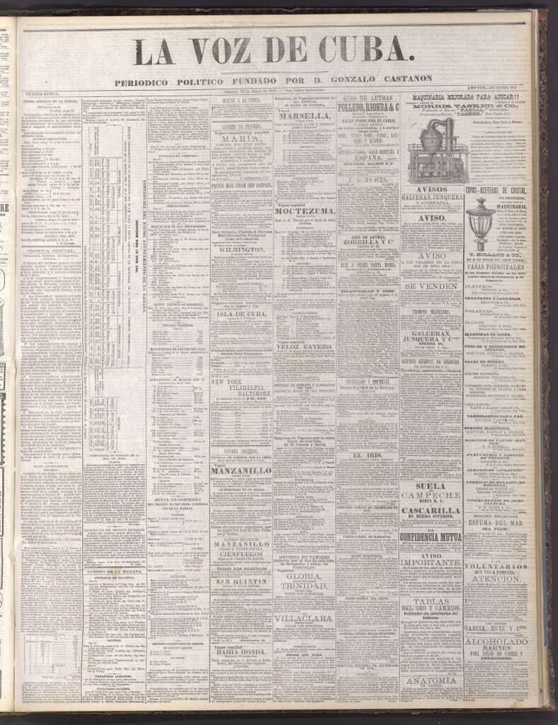 Miniatura de La Voz de Cuba: diario conservador del 15 de mayo de 1875