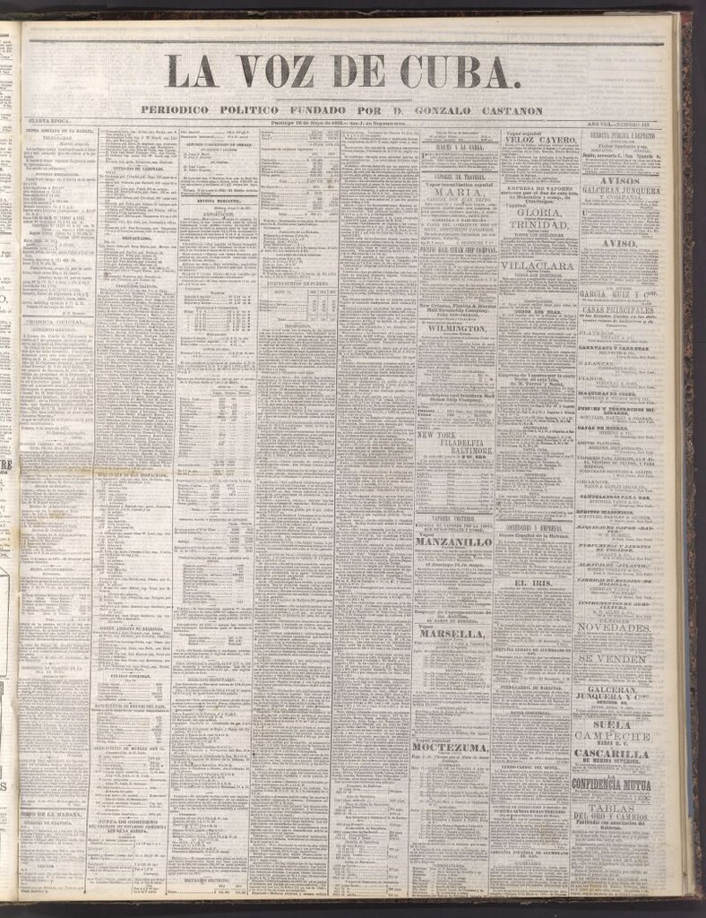 Miniatura de La Voz de Cuba: diario conservador del 16 de mayo de 1875