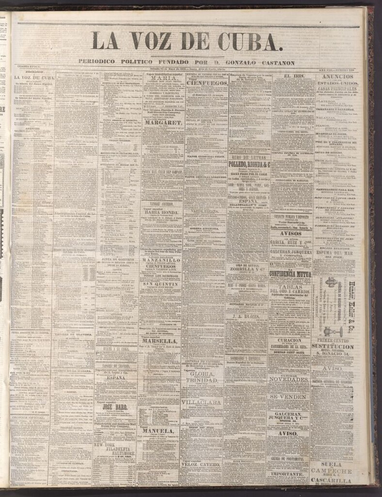 Miniatura de La Voz de Cuba: diario conservador del 22 de mayo de 1875