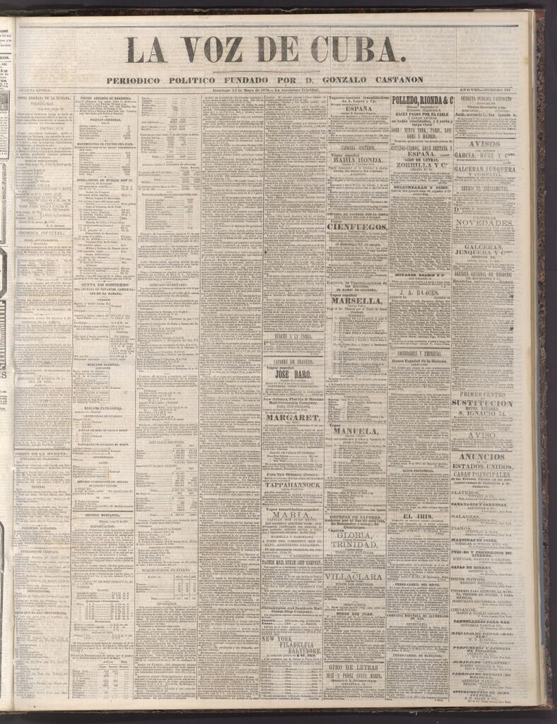 Miniatura de La Voz de Cuba: diario conservador del 23 de mayo de 1875