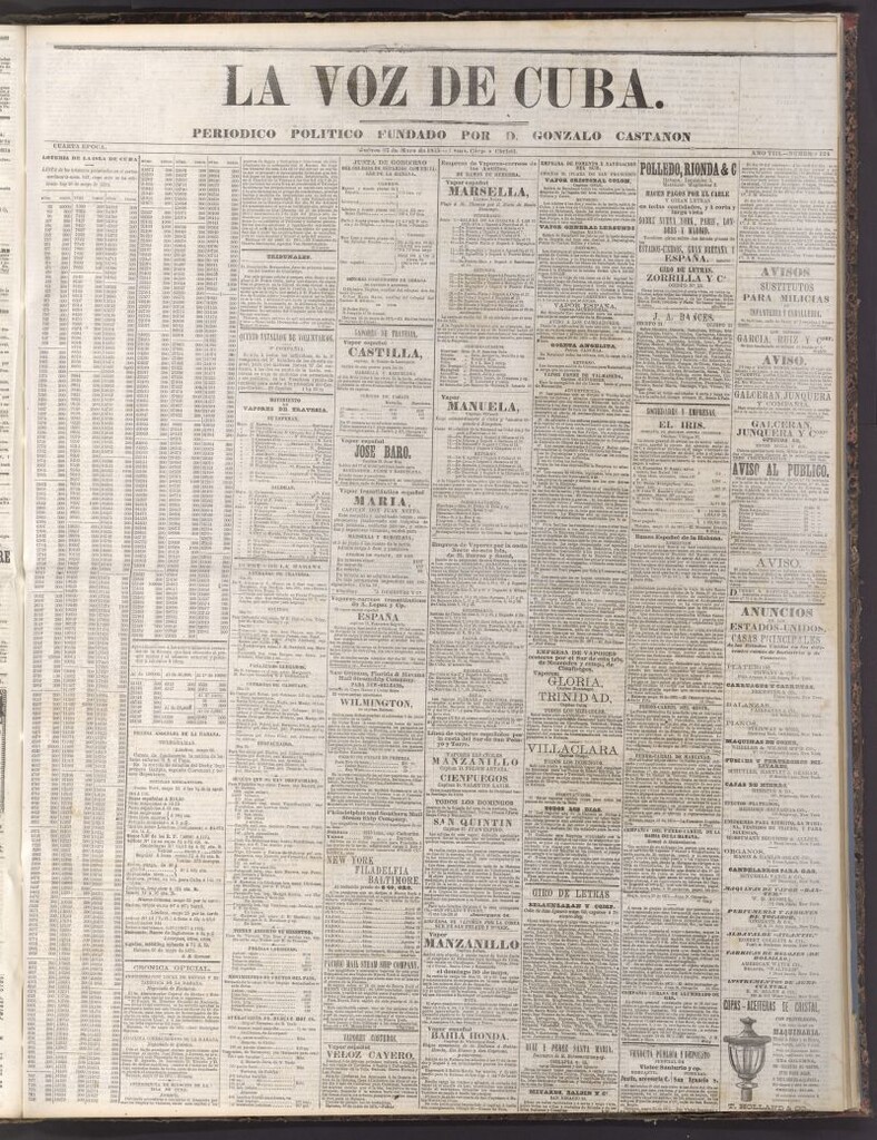 Miniatura de La Voz de Cuba: diario conservador del 27 de mayo de 1875