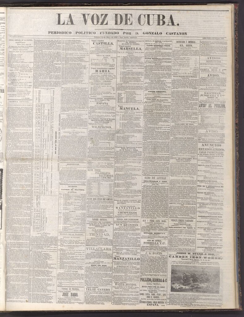 Miniatura de La Voz de Cuba: diario conservador del 28 de mayo de 1875