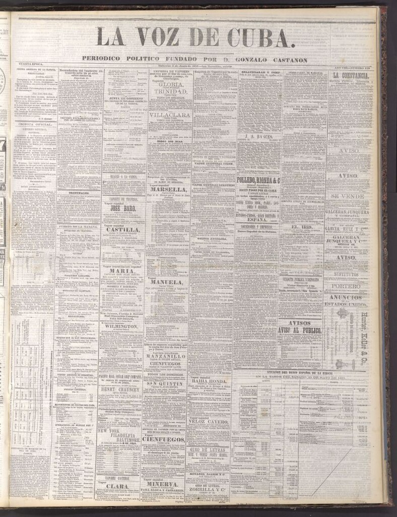 Miniatura de La Voz de Cuba: diario conservador del 2 de junio de 1875