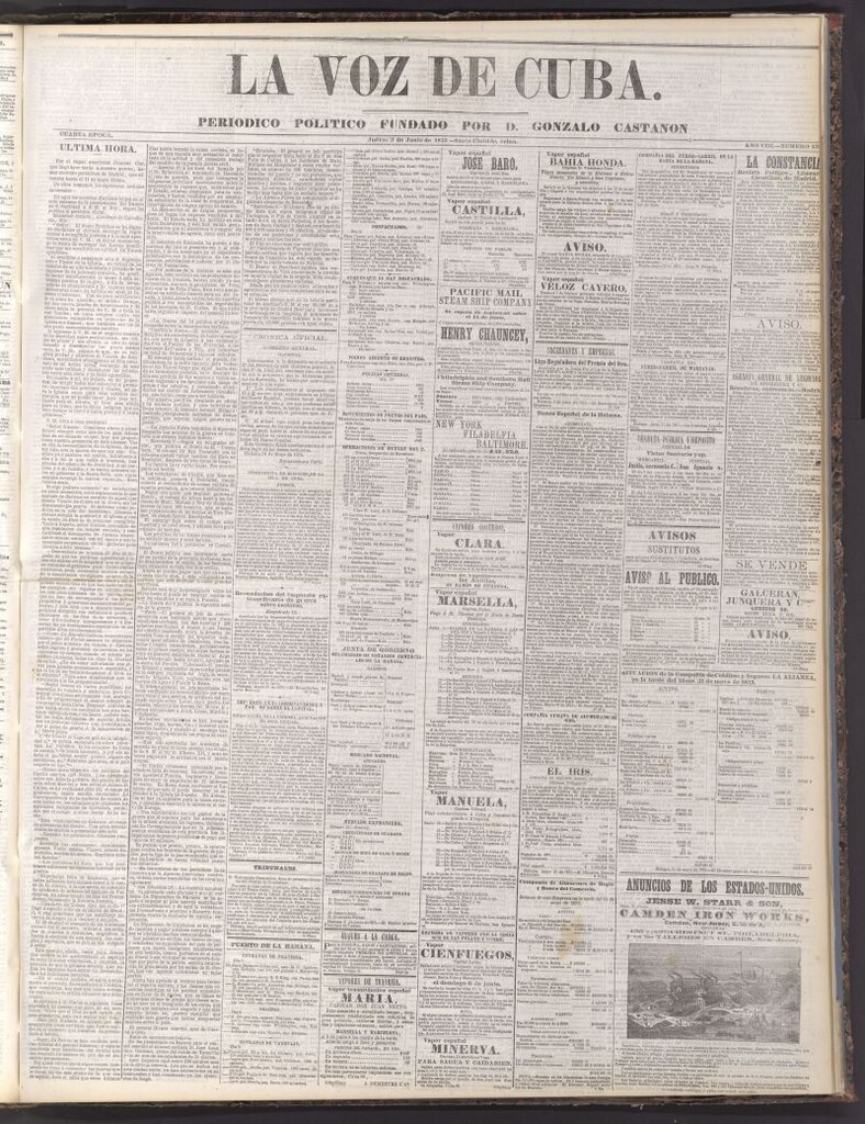 Miniatura de La Voz de Cuba: diario conservador del 3 de junio de 1875