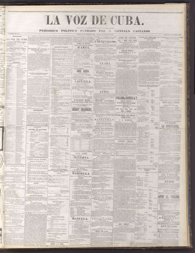 Miniatura de La Voz de Cuba: diario conservador del 4 de junio de 1875