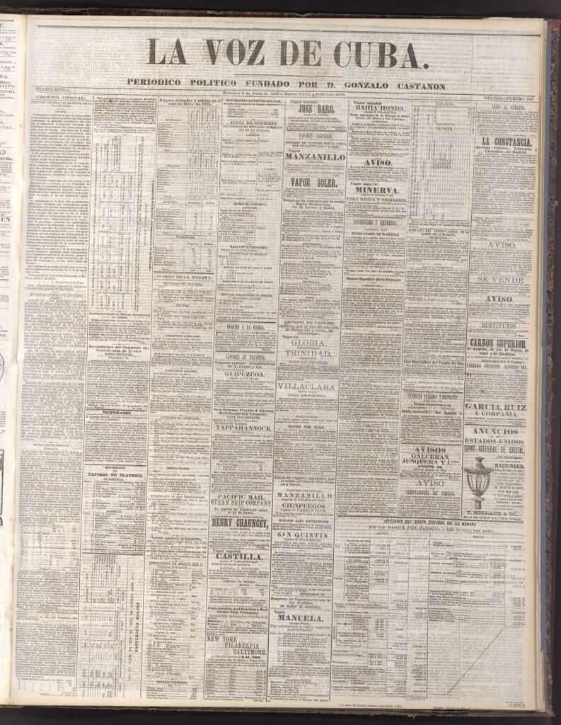 Miniatura de La Voz de Cuba: diario conservador del 9 de junio de 1875