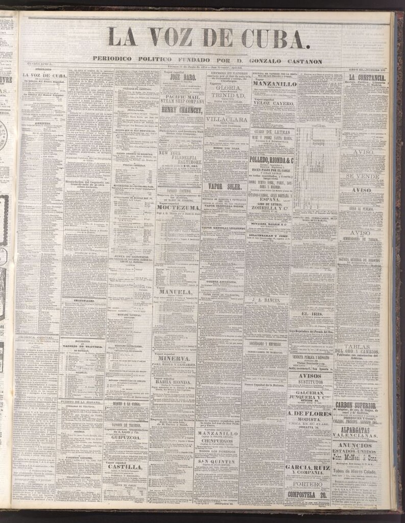 Miniatura de La Voz de Cuba: diario conservador del 11 de junio de 1875