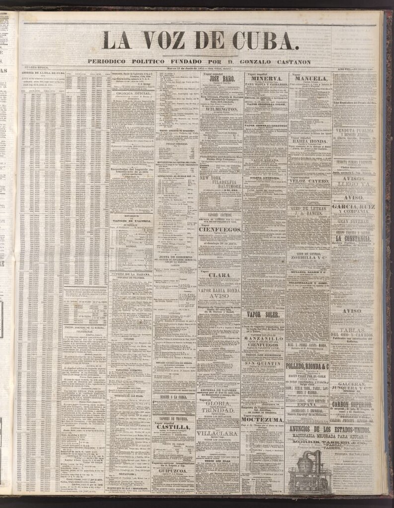 Miniatura de La Voz de Cuba: diario conservador del 15 de junio de 1875