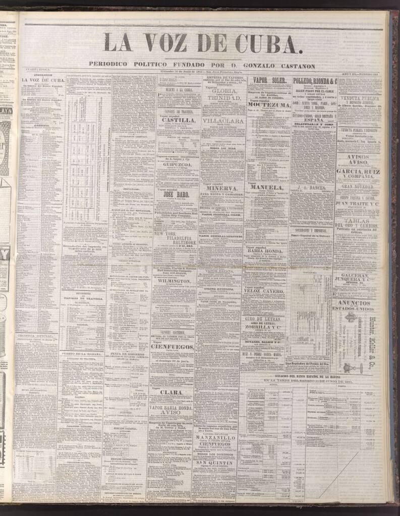Miniatura de La Voz de Cuba: diario conservador del 16 de junio de 1875