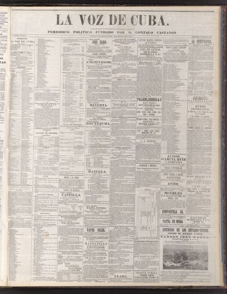 Miniatura de La Voz de Cuba: diario conservador del 17 de junio de 1875