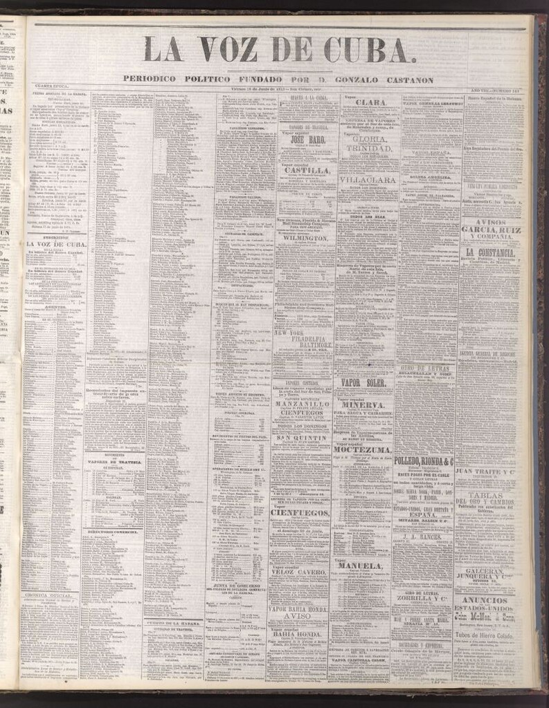 Miniatura de La Voz de Cuba: diario conservador del 18 de junio de 1875