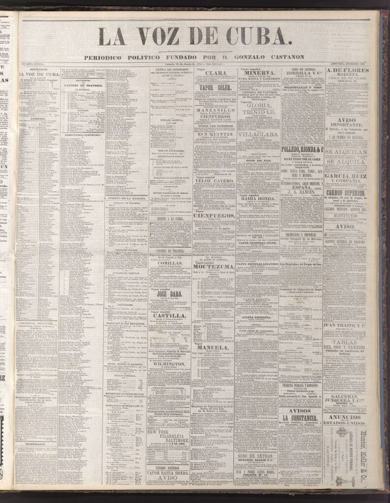 Miniatura de La Voz de Cuba: diario conservador del 19 de junio de 1875