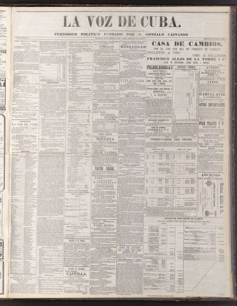 Miniatura de La Voz de Cuba: diario conservador del 23 de junio de 1875