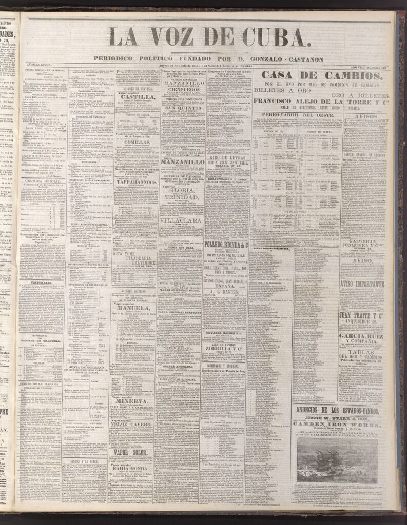 Miniatura de La Voz de Cuba: diario conservador del 24 de junio de 1875