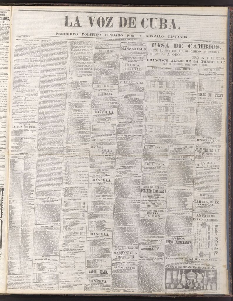 Miniatura de La Voz de Cuba: diario conservador del 26 de junio de 1875
