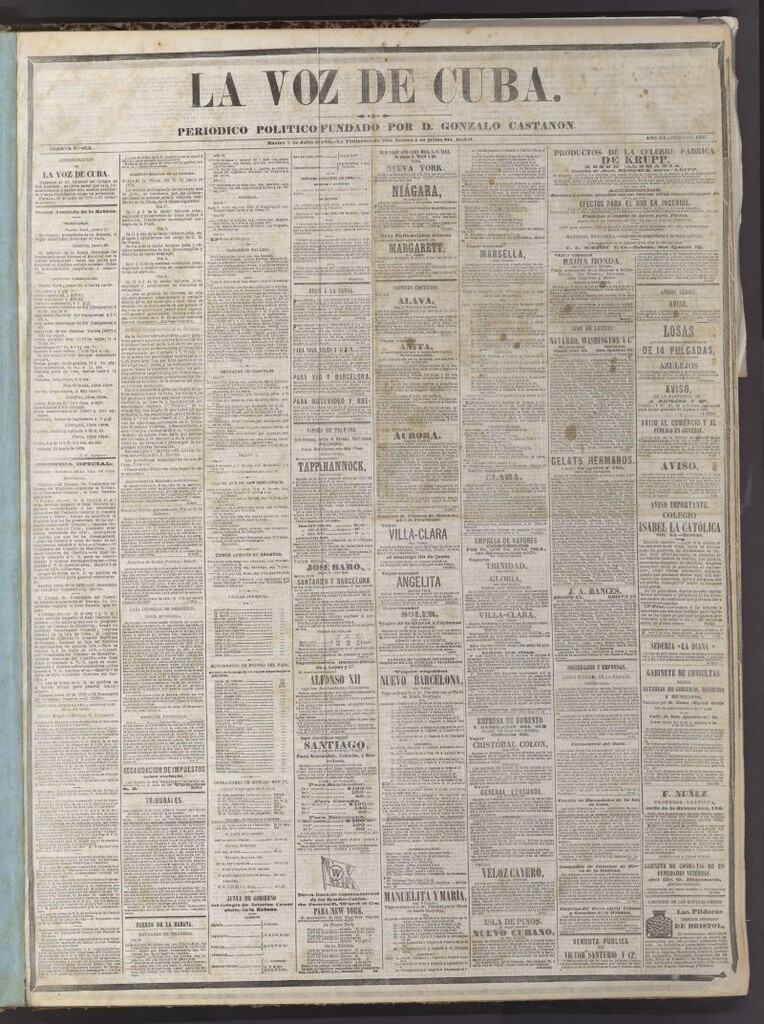 Miniatura de La Voz de Cuba: diario conservador del 2 de julio de 1878